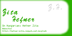 zita hefner business card